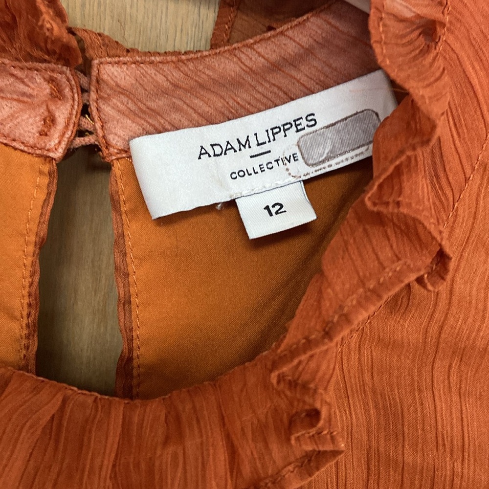 Women's Ruffled Orange Top - Picture 2 of 4